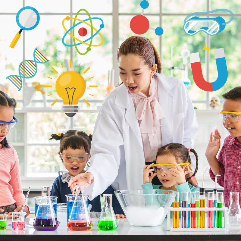 Joffetii 78Pcs Science Classroom Bulletin Board Decorations with Borders, Classroom Decor Paper Cutouts Teacher Must Haves Science Theme Back to School Home Office Decorations - Image 5